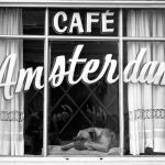 Hond in Antwerps café