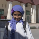 Trots meisje met hijaab - Marokko