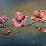 Bloeiende magnolia tak