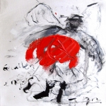 Gevallen engel met rood 1