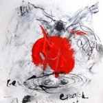 Gevallen engel met rood 2