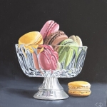 Macarons in glazen schaal