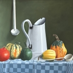 Emaille kan met pompoenen