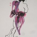 Ink Lady: Vrouw met roze doek