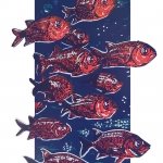 Vissen achtergrond blauw en wit