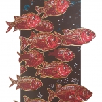 Vissen bruine achtergrond