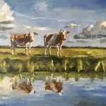 Koeien aan de waterkant