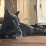 Poes in de woonkamer