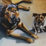 Portret van twee honden