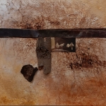 Compositie in bruin met materie