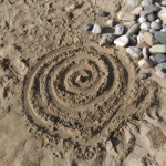 spiraal op strand