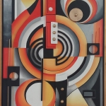 Compositie in vermiljoen