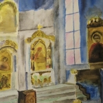 Interieur van Russisch Orthodoxe kerk
