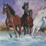 Paarden in de sneeuw.