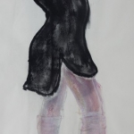 Model met afzakkousen