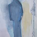 Silhouet met rose basis