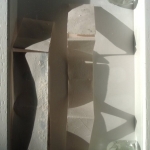 Vouwsel in lijstje met glasparels uit Murano