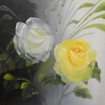 Witte en gele roos