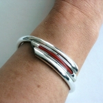 zilveren armband diagonale vierkleur