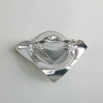 zilveren hanger/broche vierkant/rond