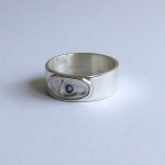 zilveren ring voetje met steen