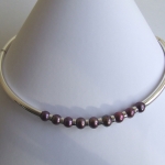 zilveren halssieraad paarse parels