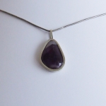 zilveren hanger amethist ovaal