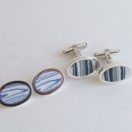 Zilveren manchetknopen wisselporselein