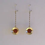 gouden oorhangers carneool