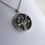 zilveren hanger boompje met parels