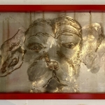 schilderij met honden kop