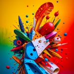 A vibrant, 3D-rendered arrangement 02