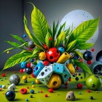 A vibrant, 3D-rendered arrangement 03