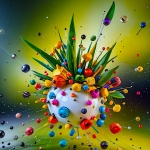 A vibrant, 3D-rendered arrangement 06