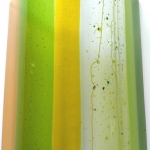 Glazen lampenkap in geel en groen