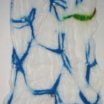 Wit en lichtblauwe shawl