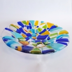 Multicolor ronde glasschaal 1
