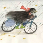 biking in autumn wind