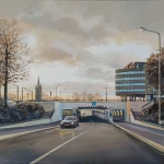 Beatrixtunnel bij avondlicht