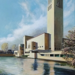 Raadhuis in winterlicht