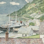 Veerboot in een fjord