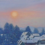 Zonsopgang boven het dorp