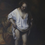 "De badende vrouw" naar Rembrandt 