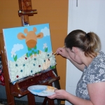 Kinderschilderij met giraf