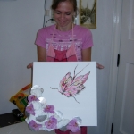 Kinderschilderij met vlinder