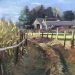 het eindstraatje in Roosendaal in olieverf