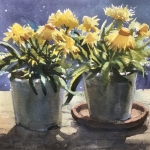 aquarel gele bloemen