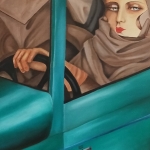 vrouw in auto