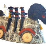 paard 6 met  3 berijders