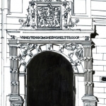 Historic gate in the church street at Leerdam